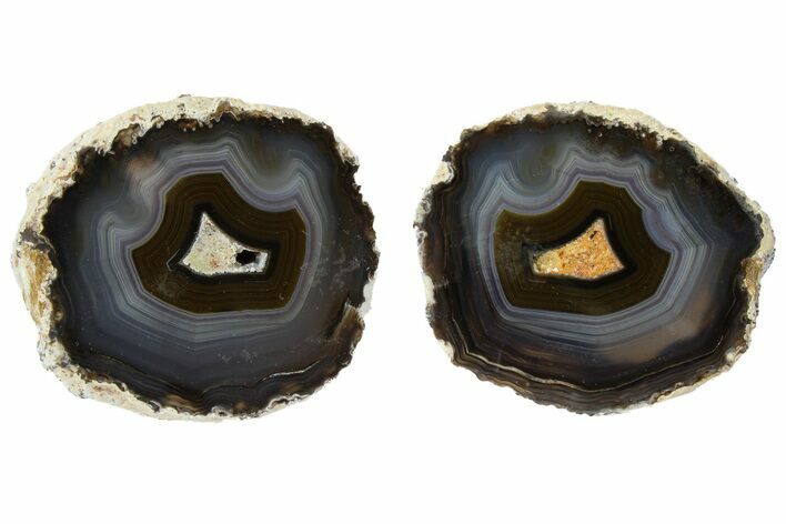 Polished Banded Agate with Wegeler Effect - Aouli, Morocco #187133